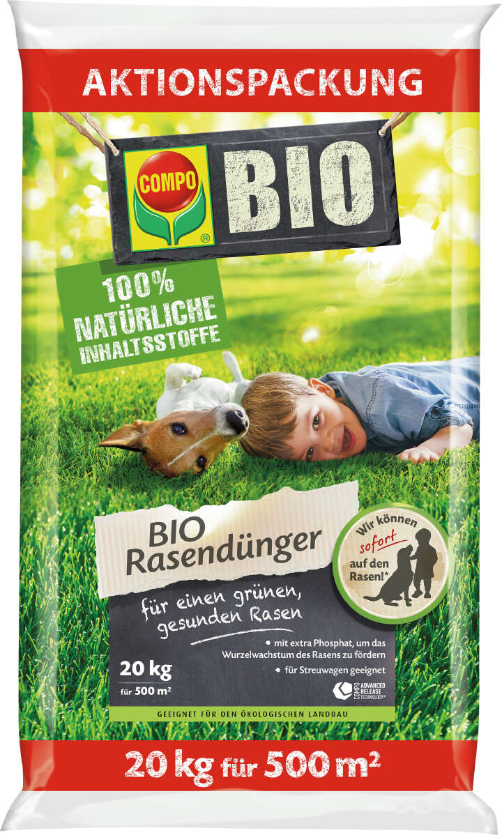 COMPO BIO Rasendünger Aktionspackung